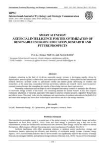 Artificial Intelligence for the Optimization of Renewable Energies