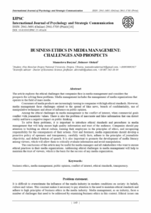 Business Ethics in Media Management