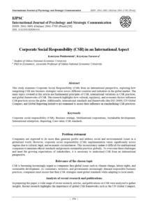 Corporate Social Responsibility (CSR) in an International Aspect