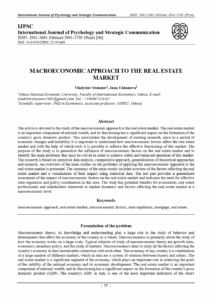 Macroeconomic Approach to the Real Estate Market