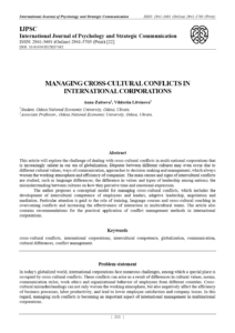 Managing Cross-Cultural Conflicts