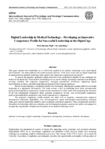 Digital Leadership in Medical Technology – Developing an Innovative Competency Profile for Successful Leadership in the Digital Age