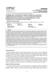 Preview of Possibilities And Limits Of Green Marketing Based On Competitive Intelligence. An Analysis Of Ecological Differentiation Potentials For Positioning In The Competitive Consumer Goods Market
