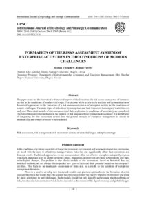 Preview of Formation of the Risks Assessment System of Enterprise Activities in the Conditions of Modern Challenges